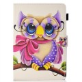 For 8 inch Universal Colored Drawing Stitching Leather Tablet Case(Owl)