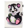 For 8 inch Universal Colored Drawing Stitching Leather Tablet Case(Panda)