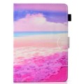 For 10 inch Universal Colored Drawing Stitching Leather Tablet Case(Pink Sea)