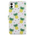 For Samsung Galaxy A05 Painted Pattern Horizontal Flip Leather Phone Case(Pineapple)
