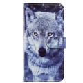 For Samsung Galaxy A35 Painted Pattern Horizontal Flip Leather Phone Case(White Wolf)