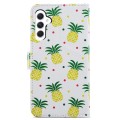 For Samsung Galaxy A35 Painted Pattern Horizontal Flip Leather Phone Case(Pineapple)