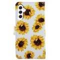 For Samsung Galaxy A35 Painted Pattern Horizontal Flip Leather Phone Case(Sunflower)