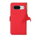 For Google Pixel 8A Side-Magnetic TJ Genuine Leather RFID Phone Case(Red)