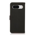 For Google Pixel 8a KHAZNEH Custer Genuine Leather RFID Phone Case(Black)