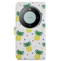 For Huawei Mate 60 Painted Pattern Horizontal Flip Leather Phone Case(Pineapple)