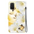 For Samsung Galaxy S20+ Crystal Texture Colored Drawing Leather Phone Case(Gold Butterfly Epiphyllum