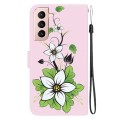 For Samsung Galaxy S21 FE 5G Crystal Texture Colored Drawing Leather Phone Case(Lily)