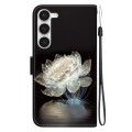 For Samsung Galaxy S23 5G Crystal Texture Colored Drawing Leather Phone Case(Crystal Peony)