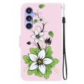 For Samsung Galaxy S23 FE 5G Crystal Texture Colored Drawing Leather Phone Case(Lily)