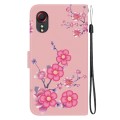 For Samsung Galaxy Xcover 5 Crystal Texture Colored Drawing Leather Phone Case(Cherry Blossoms)