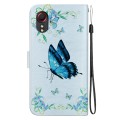 For Samsung Galaxy Xcover 5 Crystal Texture Colored Drawing Leather Phone Case(Blue Pansies)
