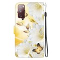 For Samsung Galaxy S20 FE 5G Crystal Texture Colored Drawing Leather Phone Case(Gold Butterfly Epiph