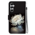 For Samsung Galaxy A05s Crystal Texture Colored Drawing Leather Phone Case(Crystal Peony)