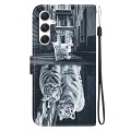 For Samsung Galaxy S24+ 5G Crystal Texture Colored Drawing Leather Phone Case(Cat Tiger Reflection)