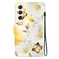 For Samsung Galaxy S24+ 5G Crystal Texture Colored Drawing Leather Phone Case(Gold Butterfly Epiphyl