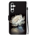 For Samsung Galaxy S24 5G Crystal Texture Colored Drawing Leather Phone Case(Crystal Peony)