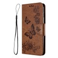 For Google Pixel 8 Butterfly Embossed Flip Leather Phone Case(Brown)