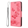 For Google Pixel 8 Butterfly Embossed Flip Leather Phone Case(Pink)