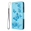 For Google Pixel 8 Butterfly Embossed Flip Leather Phone Case(Blue)