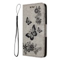 For Google Pixel 8 Butterfly Embossed Flip Leather Phone Case(Grey)