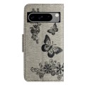 For Google Pixel 8 Pro Butterfly Embossed Flip Leather Phone Case(Grey)