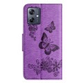 For Motorola Moto G54 Butterfly Embossed Flip Leather Phone Case(Purple)