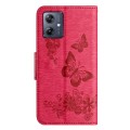For Motorola Moto G54 Butterfly Embossed Flip Leather Phone Case(Red)