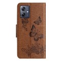 For Motorola Moto G54 Butterfly Embossed Flip Leather Phone Case(Brown)