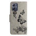 For Motorola Moto G54 Butterfly Embossed Flip Leather Phone Case(Grey)