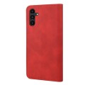 For Samsung Galaxy A05s Skin Feel Splicing Leather Phone Case(Red)
