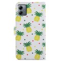 For Motorola Moto G14 Painted Pattern Horizontal Flip Leather Phone Case(Pineapple)