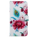 For Motorola Moto G14 Painted Pattern Horizontal Flip Leather Phone Case(Peacock Flower)