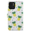 For Motorola Edge 40 Painted Pattern Horizontal Flip Leather Phone Case(Pineapple)