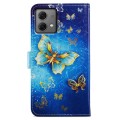 For Motorola Moto G84 Painted Pattern Horizontal Flip Leather Phone Case(Butterfly)