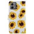 For Motorola Moto G84 Painted Pattern Horizontal Flip Leather Phone Case(Sunflower)