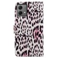 For Motorola Moto G84 Painted Pattern Horizontal Flip Leather Phone Case(Leopard)