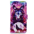 For Motorola Moto G32 Painted Pattern Horizontal Flip Leather Phone Case(Wolf Totem)