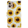 For Motorola Moto G32 Painted Pattern Horizontal Flip Leather Phone Case(Sunflower)