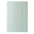 For Samsung Galaxy Tab S9 3-Fold Clear Acrylic Leather Tablet Case(Green)
