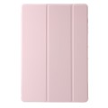 For Samsung Galaxy Tab S9 3-Fold Clear Acrylic Leather Tablet Case(Pink)
