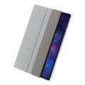 For Samsung Galaxy Tab S9 3-Fold Clear Acrylic Leather Tablet Case(Grey)
