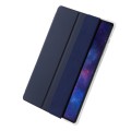 For Samsung Galaxy Tab S9+ 3-Fold Clear Acrylic Leather Tablet Case(Dark Blue)