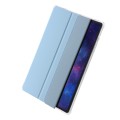 For Samsung Galaxy Tab S9+ 3-Fold Clear Acrylic Leather Tablet Case(Ice Blue)