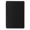 For Samsung Galaxy Tab S9+ 3-Fold Clear Acrylic Leather Tablet Case(Black)