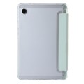 For Samsung Galaxy Tab A9 3-Fold Clear Acrylic Leather Tablet Case(Green)