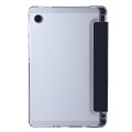 For Samsung Galaxy Tab A9 3-Fold Clear Acrylic Leather Tablet Case(Dark Blue)