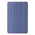 For Samsung Galaxy Tab A9 3-Fold Clear Acrylic Leather Tablet Case(Lavender)