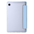 For Samsung Galaxy Tab A9 3-Fold Clear Acrylic Leather Tablet Case(Ice Blue)