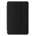 For Samsung Galaxy Tab A9 3-Fold Clear Acrylic Leather Tablet Case(Black)